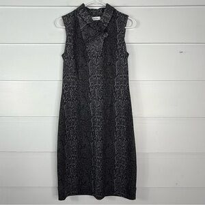 Calvin Klein Black Gray Snake Print Sleeveless Midi Dress Size 4